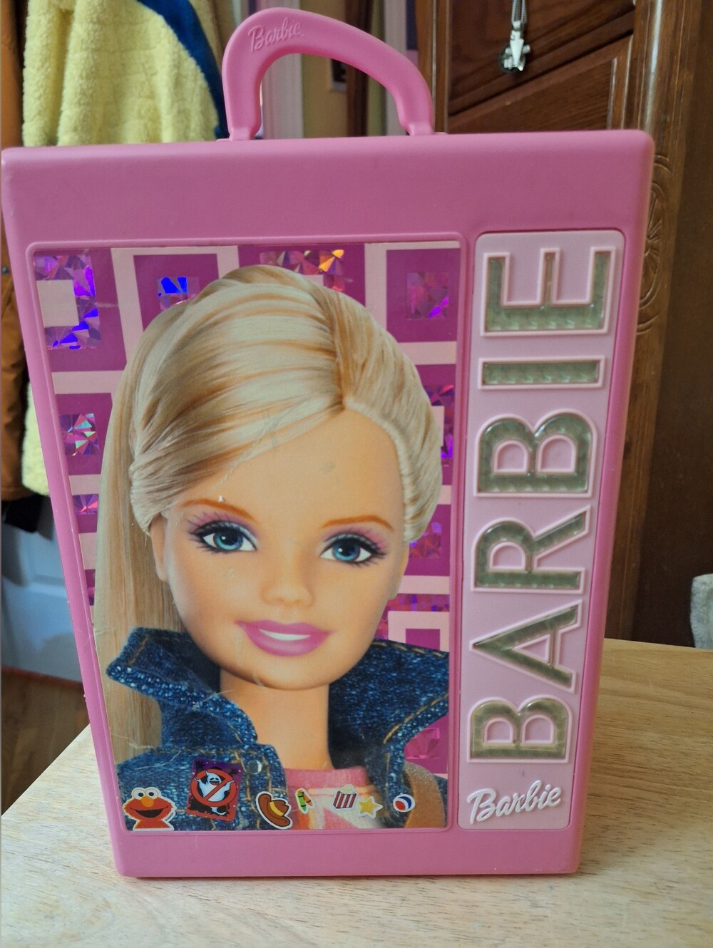Vintage Mattel 2004 Pink BARBIE Doll Wardrobe Trunk Carrying Case